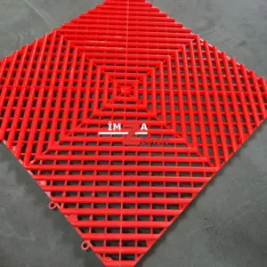 Kırmızı Detailing Zemin Karo, Oto Yıkama Zemin