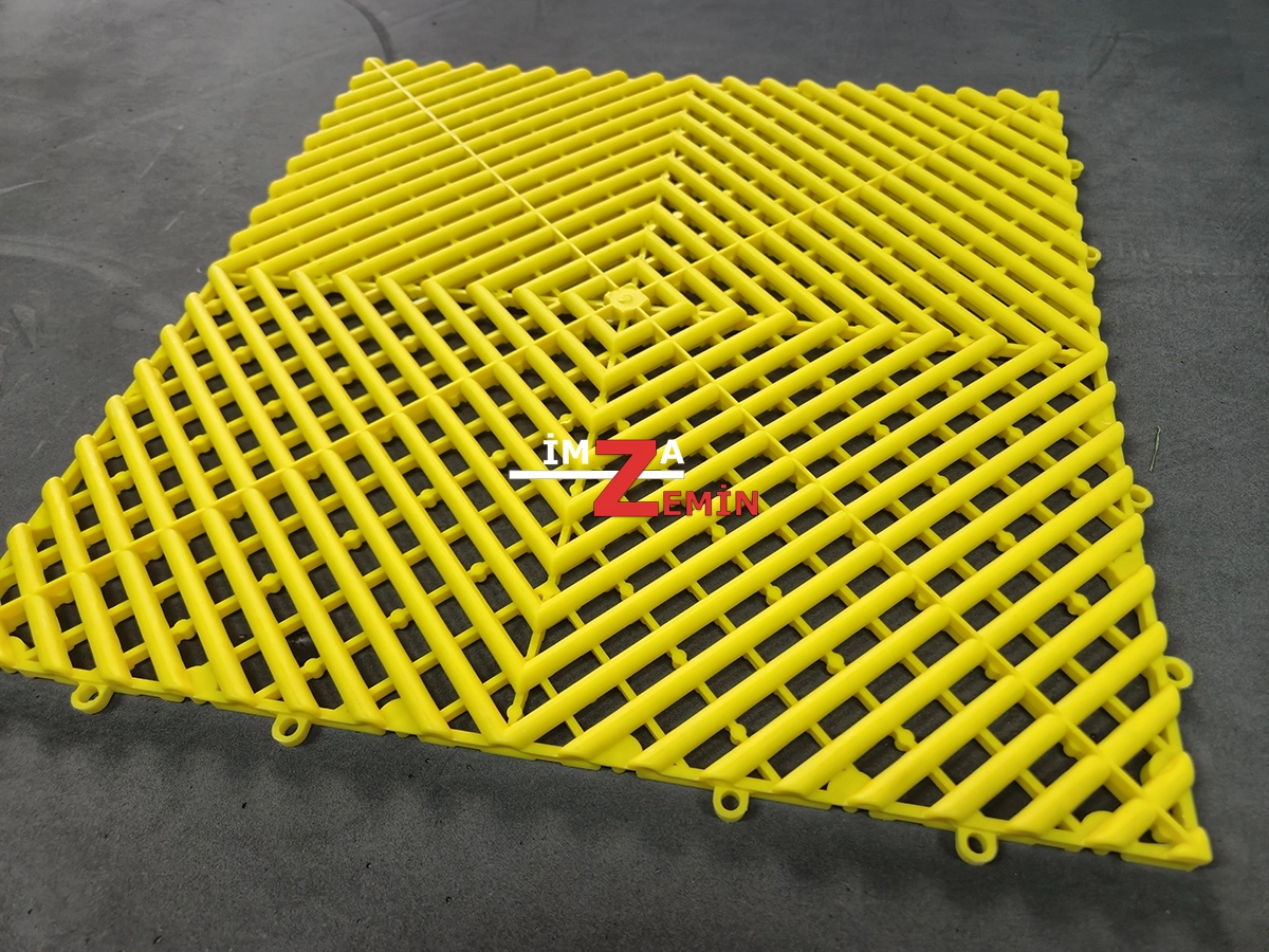 Sarı Detailing Zemin Karo, Oto Yıkama Karo Zemin