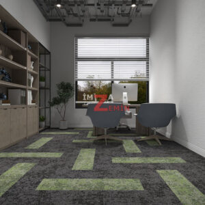 Antrasit Karo Ofis ve Otel Halısı Tulip Renkli