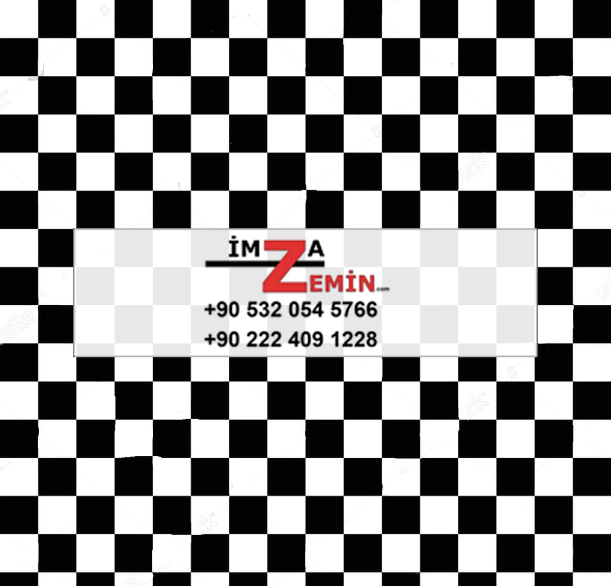 Damalı Mineflo, Siyah Beyaz PVC Zemin - Görsel 3