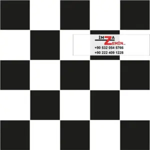 Damalı Mineflo, Siyah Beyaz PVC Zemin